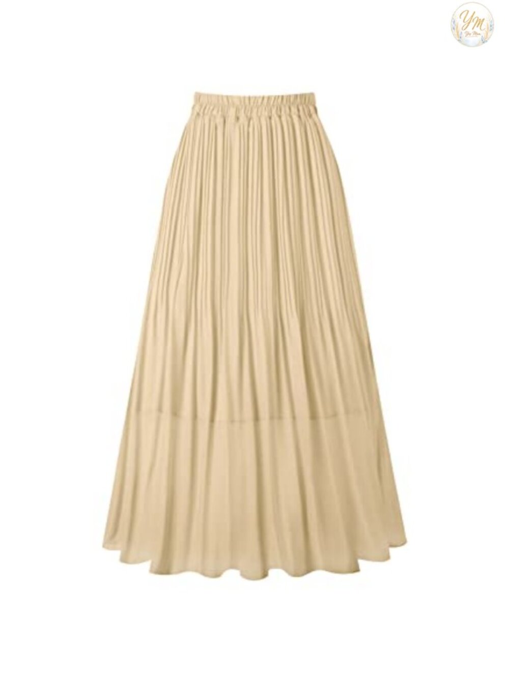 Women's Pleated A-Line Midi Skirt High Waist Chiffon Lined